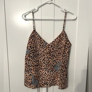 L’AGENCE Animal Print Spaghetti Strap Cami - size XS - NWT $230 MSRP